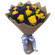The Flower&#39;s Melody. Hand-tied round bouquet of bright yellow roses and statice.. France