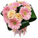 Pastelle. Round bouquet of gerberas and roses in soft pastel-and-pink colors.. India