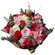 Sleeping Beauty. Rich and colorful flower bouquet of roses and alstroemerias with exotic greenery.
