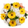 Sunny Day. This expressive arrangement in yellow and white colors combines brightness and tederness very well. This bouquet of gerberas and chrysanthemums is a perfect gift idea.