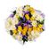 Poetry. Elegant bouquet of spray roses, spray chrysanthemums and irises with green fillers in bright colors is a true work of art.