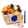 &#39;Complimentary&#39; Basket. Great holiday basket with fresh fruit, chocolate candies and sparkling wine